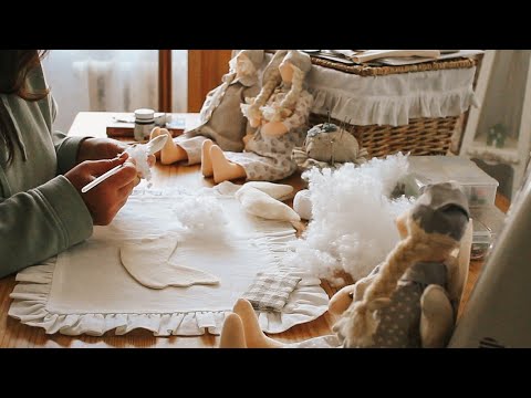 Summer worries | Sewing Tilda angels | Cooking a quick snack of pita bread with cheese | flower tea