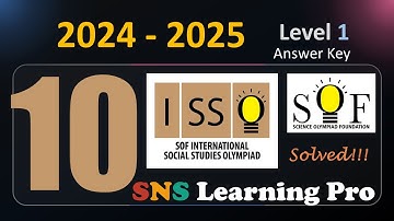 | Class 10 | ISSO | 2024 - 2025 Answers | Level 1 | SOF | Olympiad | Previous paper | 2026 Learning