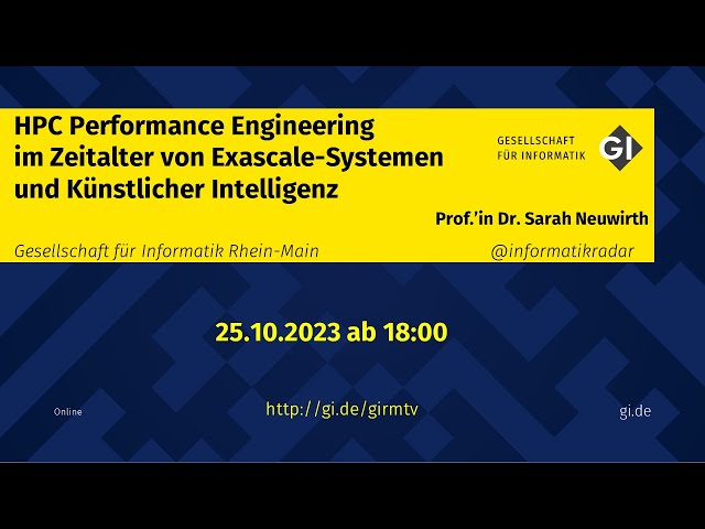 HPC Performance Engineering im Zeitalter von Exascale-Systemen und Künstlicher Intelligenz class=