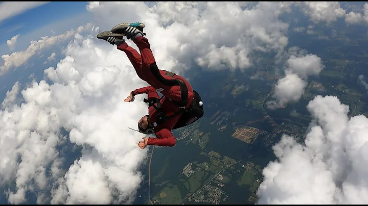 Epic Skydiving: AFF Level 8/CAT E-2 Jump - Solo front and back flips, track, solo deployment! 4k