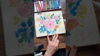 Painting a loose bouquet of flowers with watercolor and mixed media