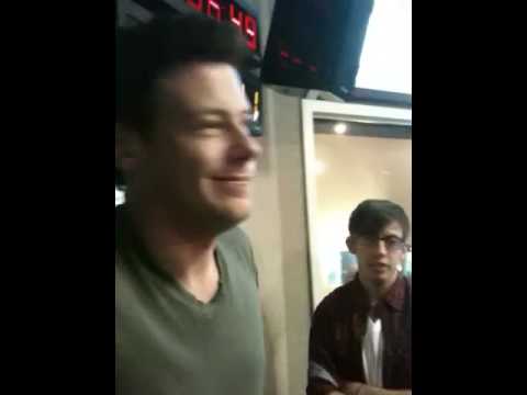 Backstage with cast of glee