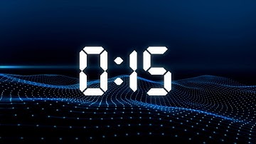 15 Second Digital Countdown Timer | Silent & No Music | Futuristic LED Display