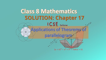 Chapter 17 solution | Class 8 | ICSE |  Mathematics | Salena publishers | Parallelogram Theorems |