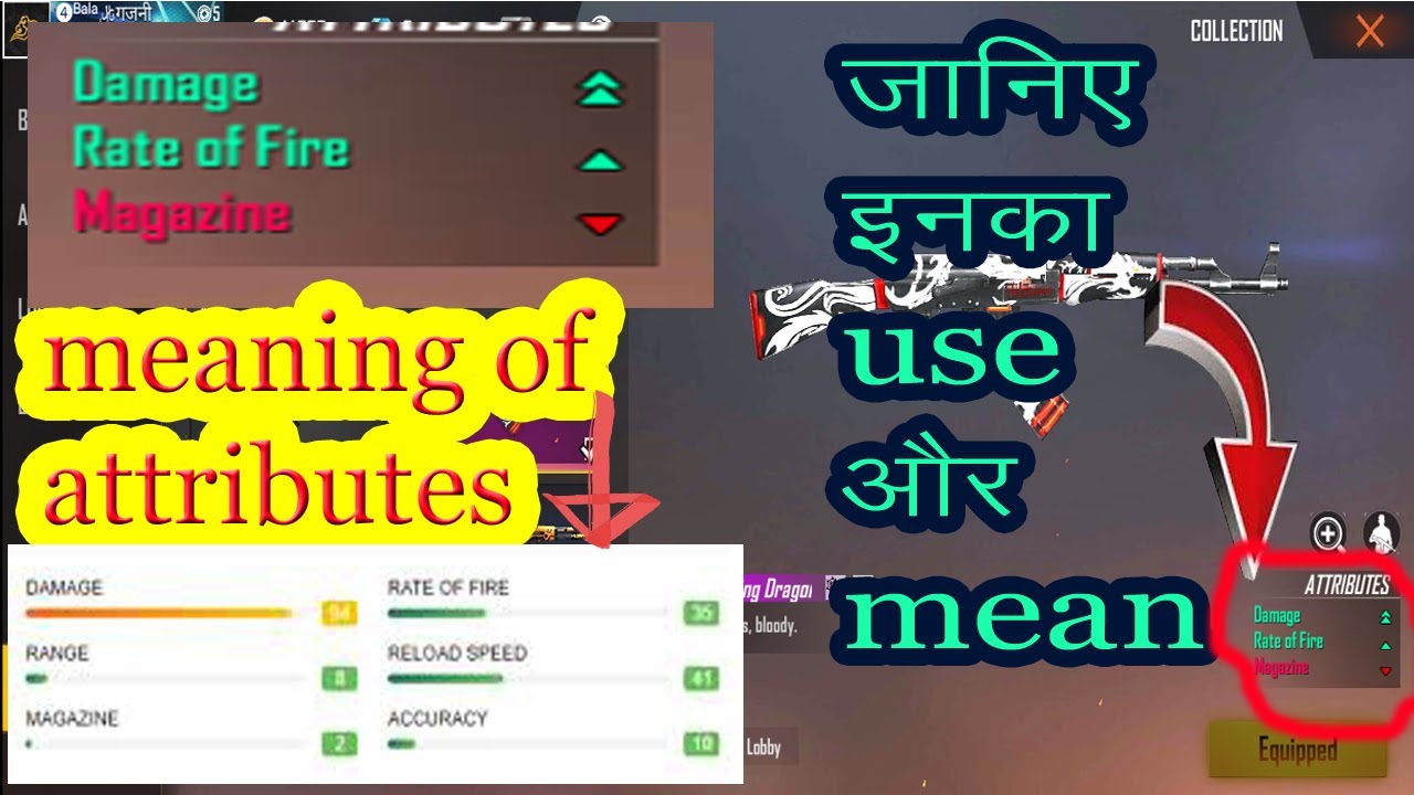 free fire me accuracy damage range rate of fire magazine se kya hota