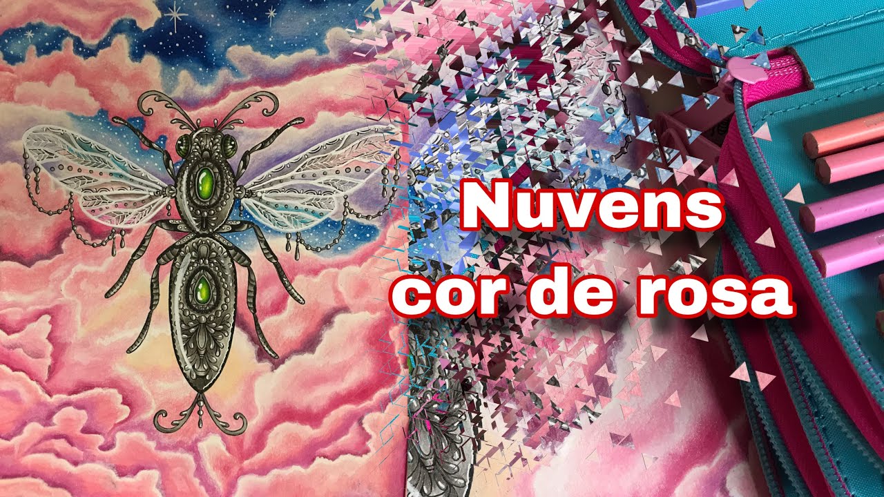 Efeito nuvem cor de rosa para livros de colorir