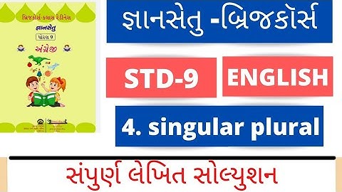gyansetu dhoran 9 english solution l bridge cource std 9 english unit 4 solution ll singular plural