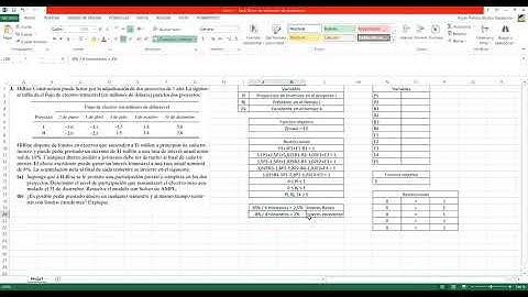 Programación lineal Inversión