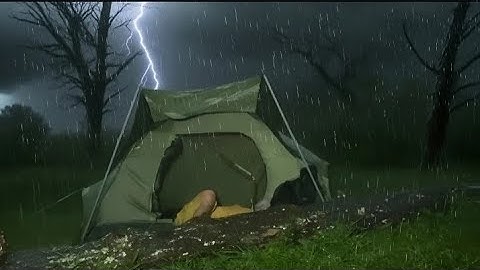SOLO CAMPING HEAVY RAIN🏕️🌧️STRUGGLE IN HEAVY RAIN ASMR