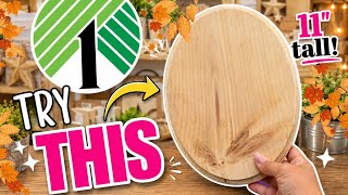 GORGEOUS 🍂 Dollar Tree DIY Crafts Using Large Wood Blanks. Fall Crafts 