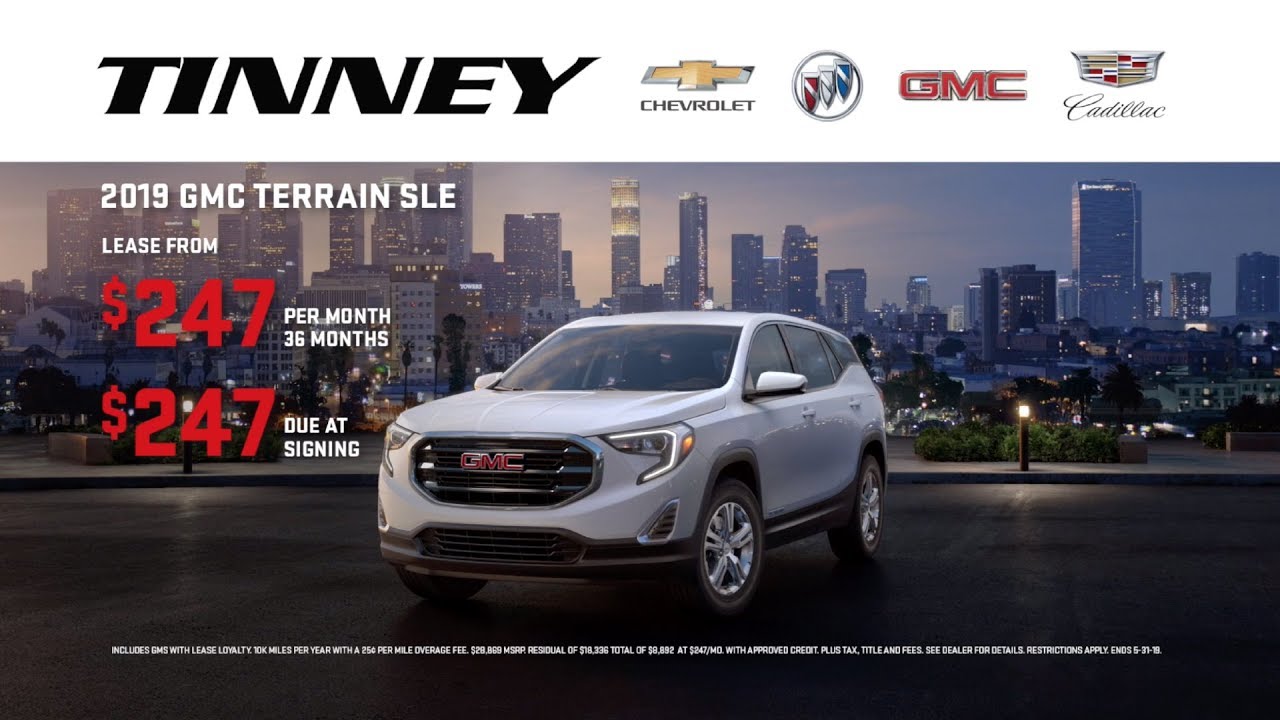 2019-gmc-terrain-lease-offer-with-rebates-at-tinney-youtube