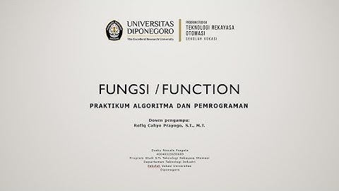 [6] Fungsi/Function | Praktikum Algoritma dan Pemrograman