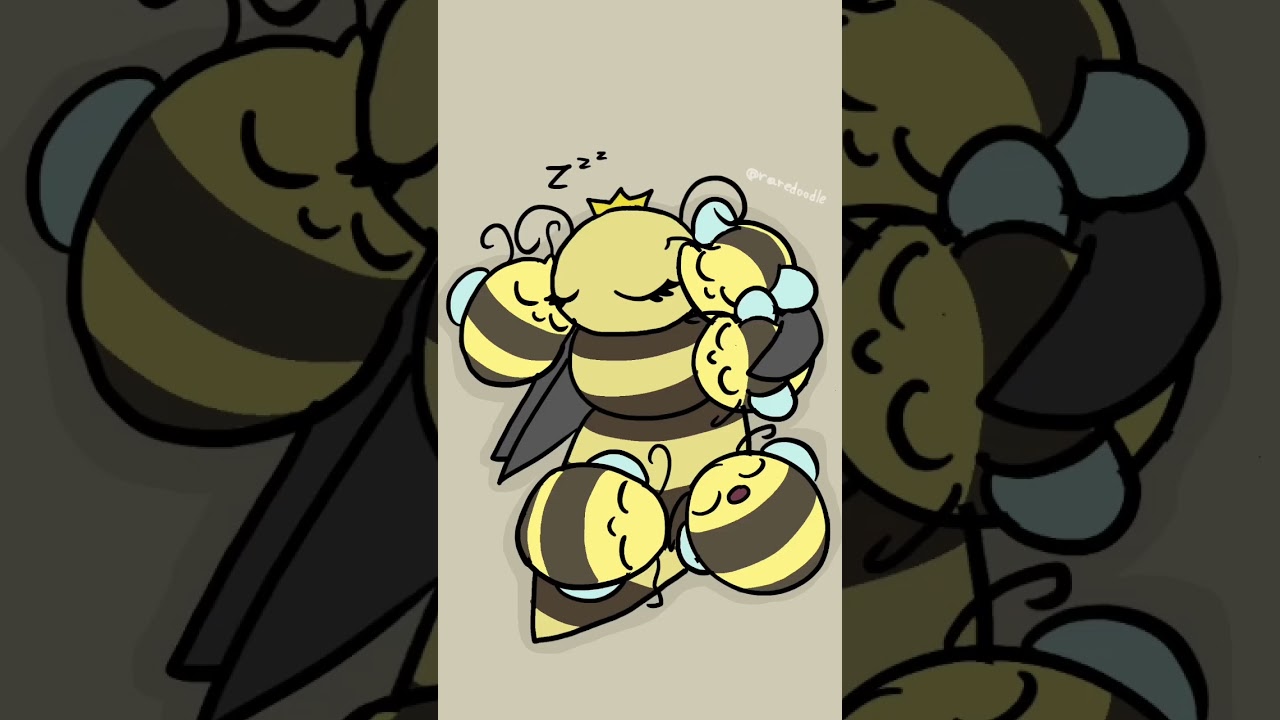 ⁣Bee snuggles #animation #bee #framebyframe