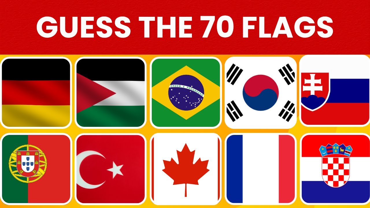 Guess The Country By The Flag Quiz 🌍 | Can You Guess All 70 Flags ...