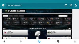 ESPN NFL 2020 Playoff machine weeks 15-17