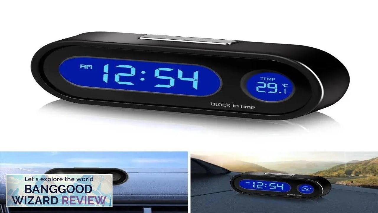 Mini Electronic Car Clock Watch Dashboard Clock Night Light Temperature LCD Backlight Review
