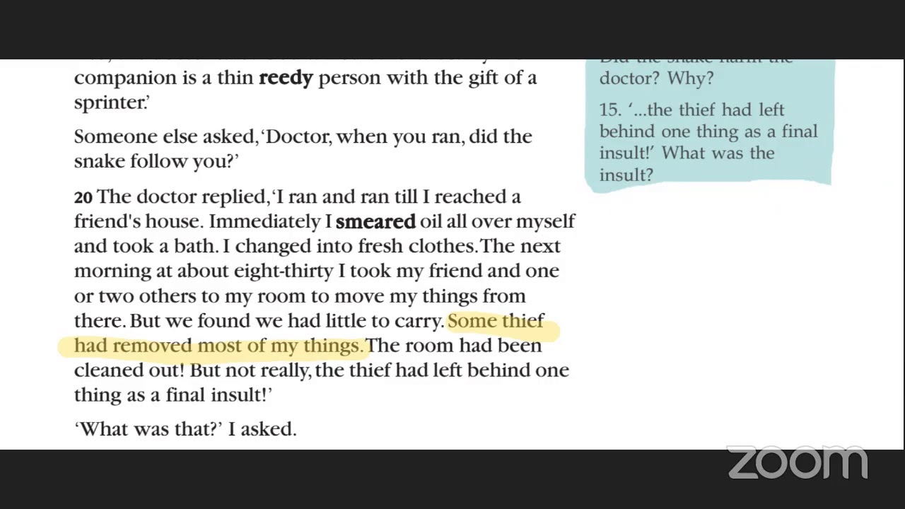 ENGLISH STD10 LIVE CLASS#06/08/20#The snake and the mirror - YouTube
