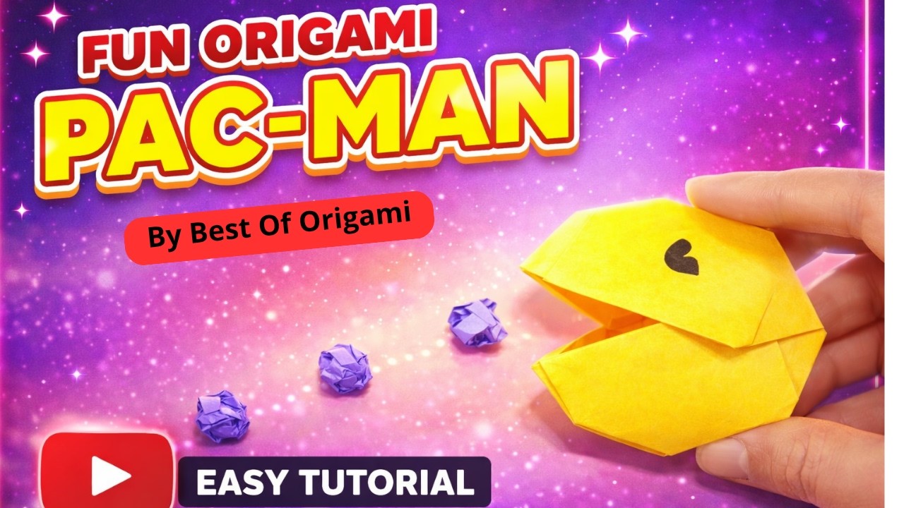 HOW TO MAKE PAPER OF PAC MAN? || TUTORIAL ORIGAMI PAC MAN || EASY PAPER || DIY CRAFT