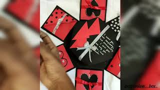 Explosion box || Black and Red || Hexagonal box || Birthdayyy gift || DIY surprise box ||