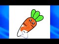 How To Draw Cute Carrot 🥕 easy carrot drawing and colouring for kids ll simple carrot draw