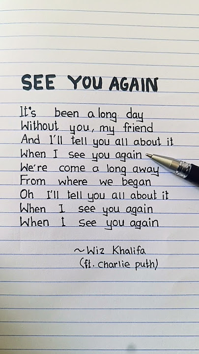 See you Again song by Wiz Khalifa (ft. Charlie Puth) #seeyouagain #wizkhalifa #charlieputh #shorts