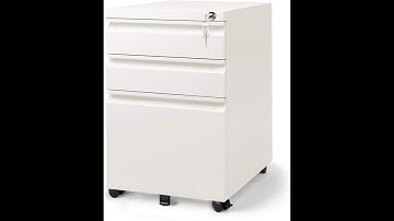 DEVAISE 3 Drawer Mobile File Cabinet with Lock, Fully Assembled Except Casters, Letter / Review