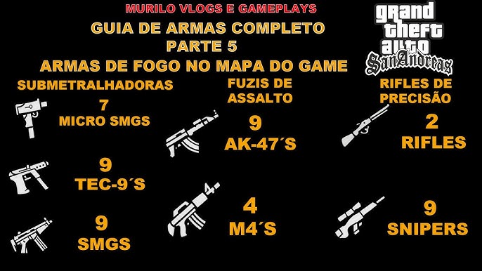 GTA San Andreas: Lista completa de armas do jogo - Millenium