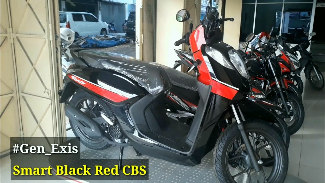 Honda Genio 2019 Motor Matic One Heart Smart Black Red CBS Generasi Eksis