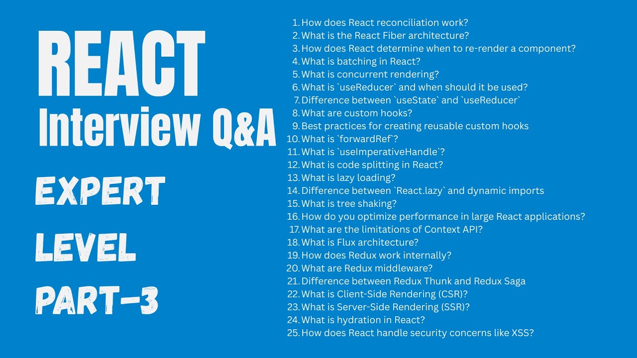 Part 3 | React JS Interview Questions & Answers (Expert-Level) - YouTube