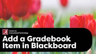 Add a Gradebook Item in Blackboard