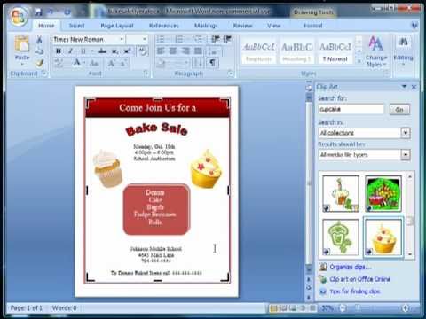 how to create a flyer in word with telephone list on bottom