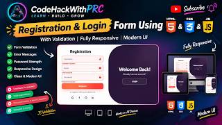 Responsive Login & Registration Form with Validation | HTML CSS JavaScript | Full Project
