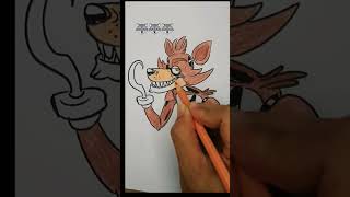 Coloring Foxy with Colored Pencils #short #fnaf