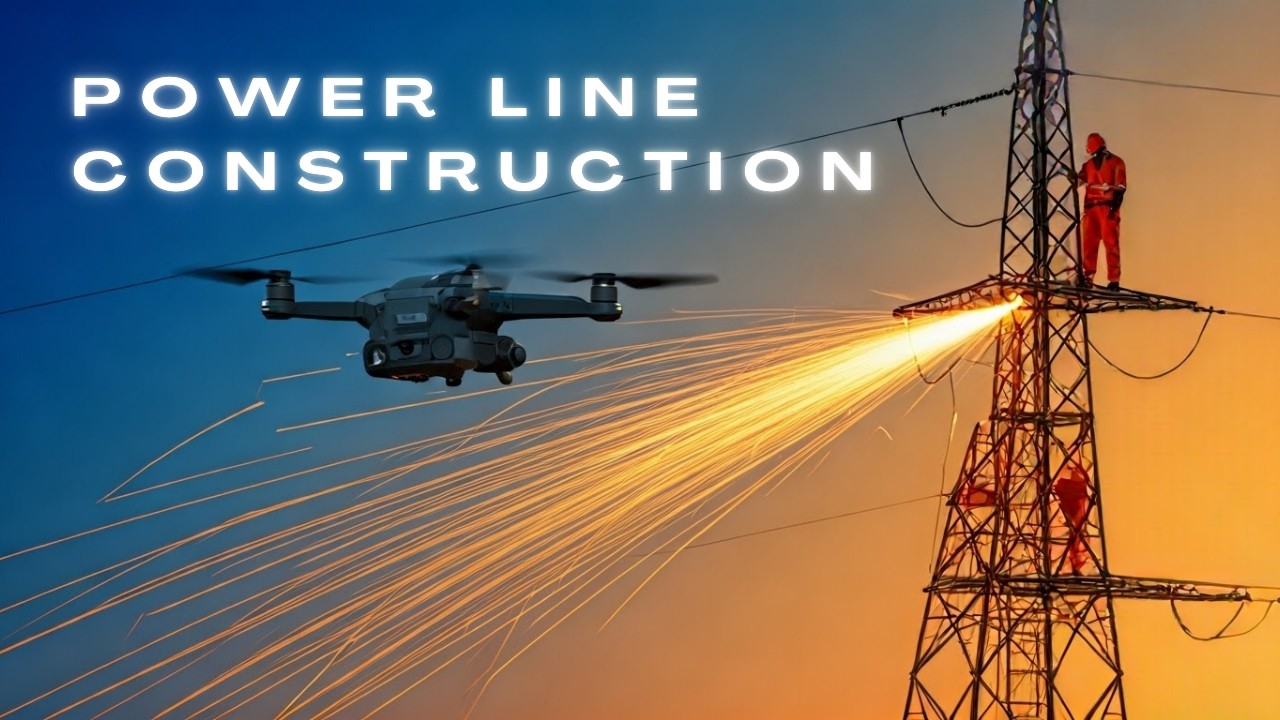 Drone-Assisted Power Line Construction ⚡🚁