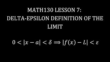 MATH130 Lesson 7:  Delta-Epsilon Definition of a Limit (Preview)
