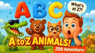 A to Z ANIMALS! 🐊🐻🐱 What’s Hiding at Z? 😲 | ABC Animal Adventure for Kids