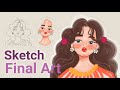 Digital Portrait Drawing on Phone | Sketchbook App Speedpaint (Sketch to Final)