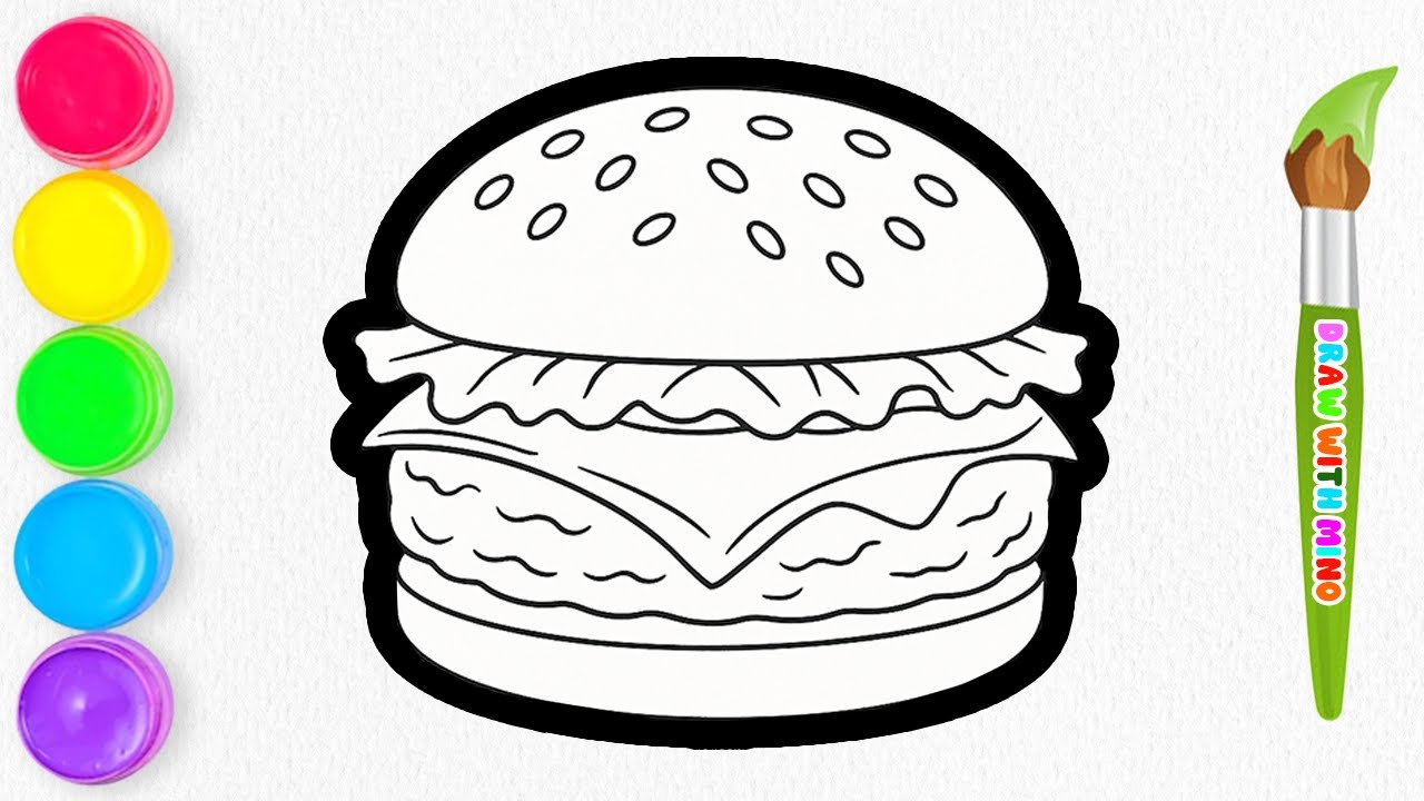 How To Draw Burger | Easy Drawing For Kids
