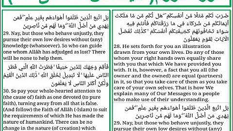سورة الروم الايات من 28 الى 30