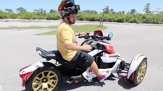 Learning to ride a CANAM RYKER FOR BEGINNERS 2022 - LEARN HOW TO STEER INTO A TURN #vincode17