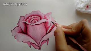 rose step painting flower pink flowers acrylic roses artwork drawing watercolor paintingvalley visit