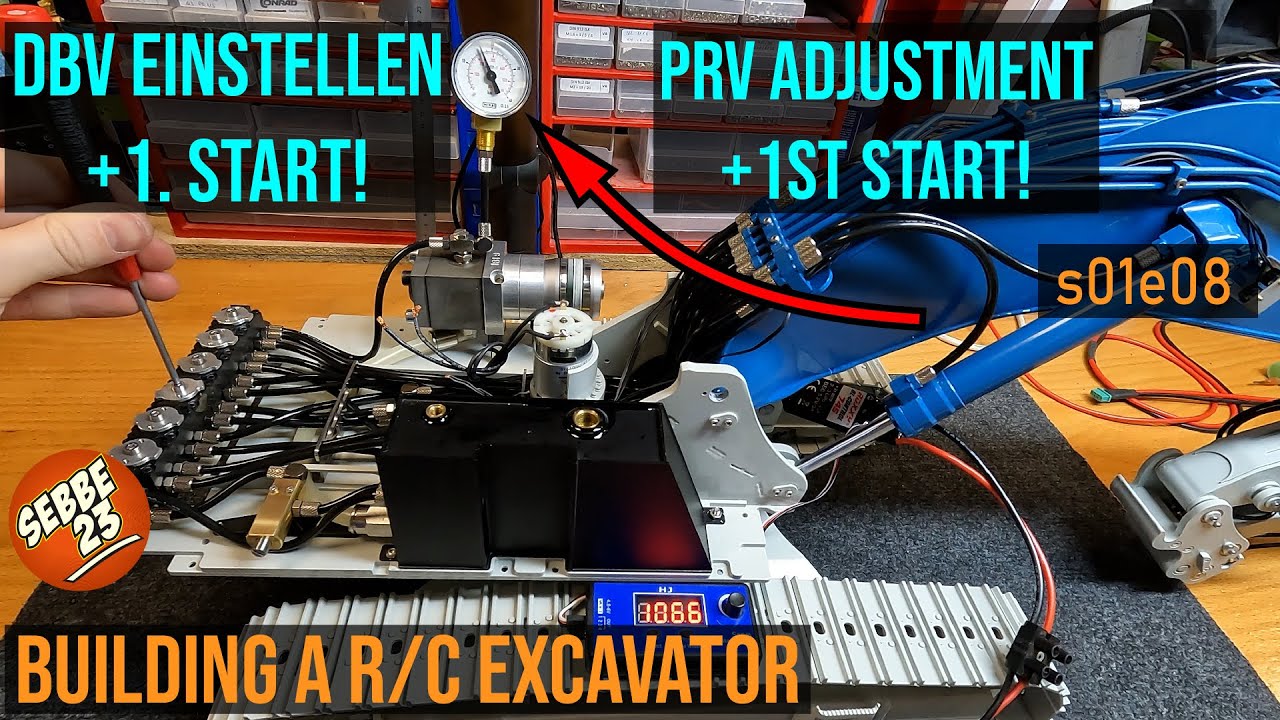 RC EXCAVATOR s01e08 Inbetriebnahme Hydraulik / 1st Hydraulics Startup
