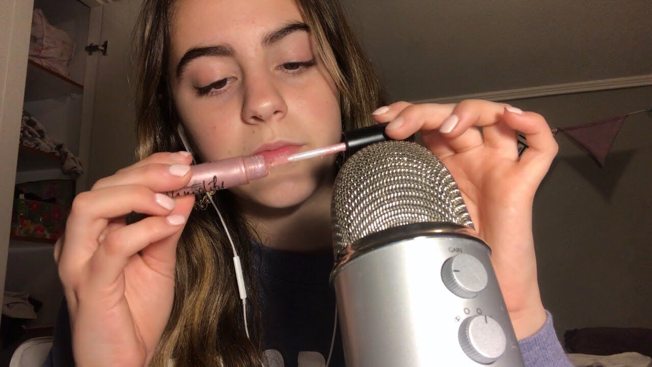 ASMR lip gloss application YouTube