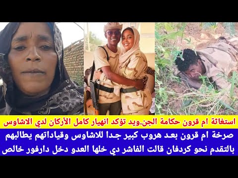 انبشكت استغاثة ام قرون حكامة جنجا تؤكد انهيار يطالب من اشاوس التقدم نحو كردفان قالت فاشر دي خلها