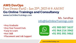 02 AWS DevOps Demo Part2 - Jan 25th 2023 | Bhaskar Jogi | Go Online Trainings | 90000 75637