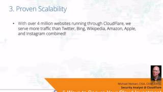 Celebrity 5 Ways to Secure your Cloud Investment w/ Michael Nielsen from CloudFlare Profile
