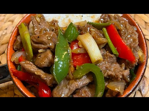 How too make a classic beef stir fry with onion and peppers