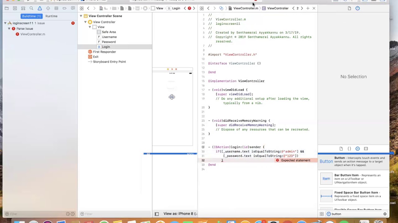 Week 4 - Apple iOS Xcode - Login Screen - YouTube
