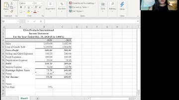 Excel Video Presentation- Pro Forma Income Statement
