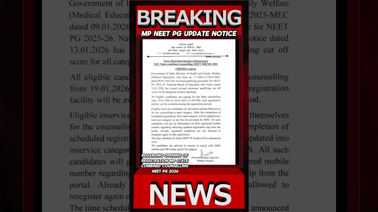MP NEET PG Registration Open | Breaking Update | MD/MS 2025 
